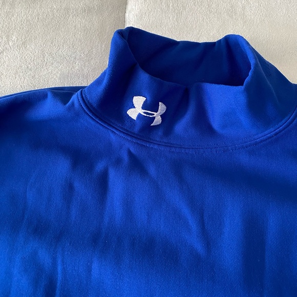 Men’s Under Armour athletic blue turtleneck layer long sleeve - Picture 2 of 7